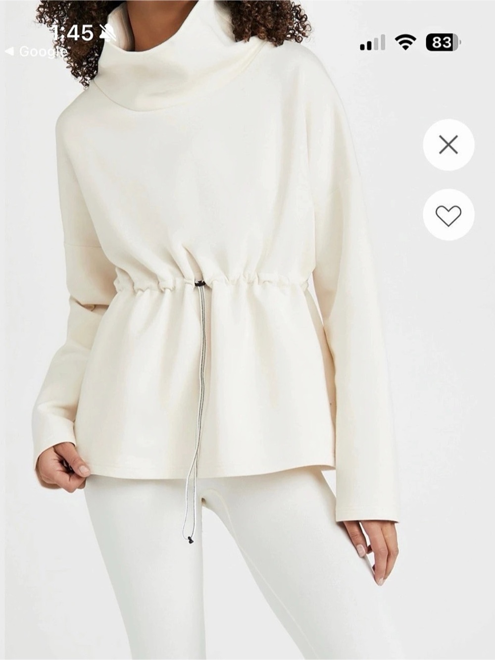 Varley Barton Sweatshirt Cream Oversized Sweatshirt Size XL